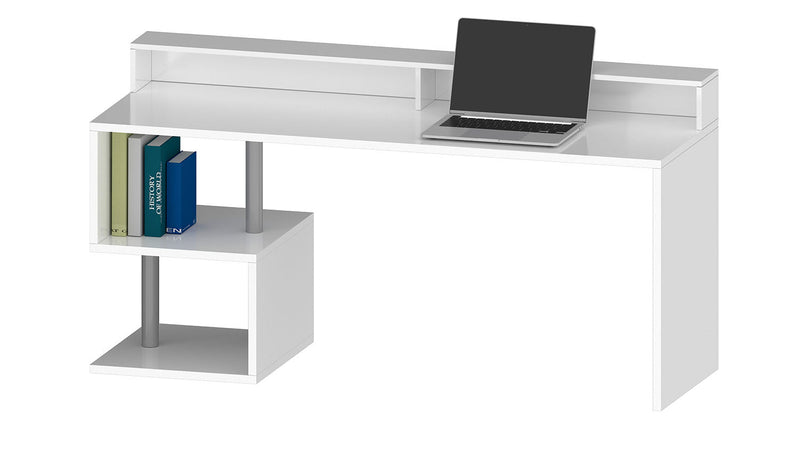 Scrivania a Giorno 180x60x92,5 cm Esse Bianco Lucido  
