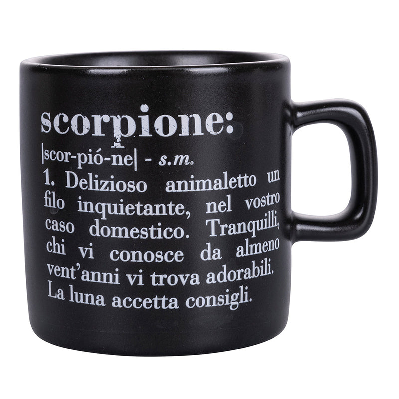 Tazzina Caffè Zodiaco "scorpione" Ø6x6,5 cm in Bone China VdE Tivoli 1996 Nero