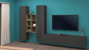 Parete Attrezzata Soggiorno 320x30x180 cm Maruska n°21 Grigio Antracite Opaco