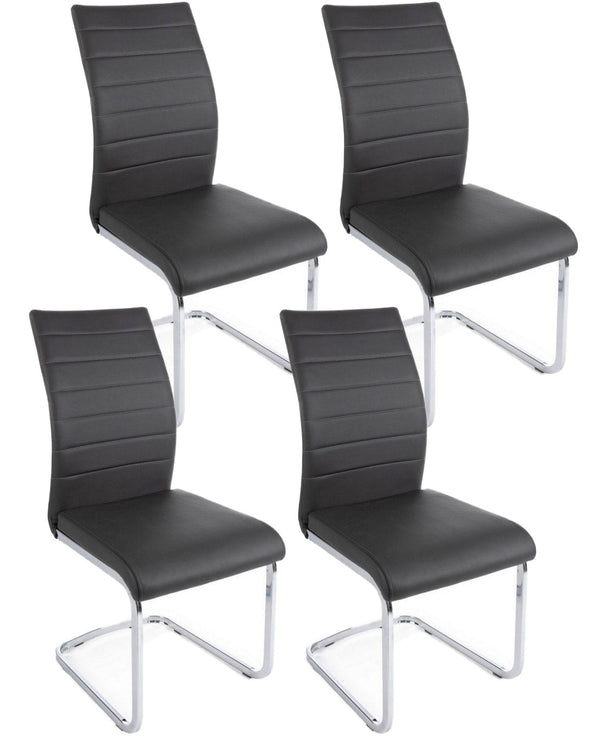 Set 4 Sedie 41x60x98 cm Myra in Ecopelle Grigio Scuro sconto