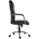 Sedia Poltrona da Ufficio Presidenziale in Similpelle Nera 