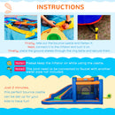 Castello Giostra Gonfiabile 380x340x170 cm con Scivolo Piscina e Pompa Multicolor
