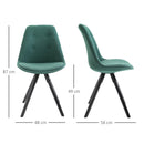 Set 2 Sedie Imbottite 48x56x87 cm in Tessuto  Verdi