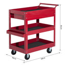Carrello Porta Attrezzi da Officina con Rotelle in Lamiera Rosso 68x46x82 cm 