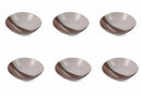 Set 6 Piatti Fondi Ø19,5x5,5 cm in Gres Villa d'Este Home Tivoli Officina Bianco e Marrone