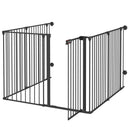 Cancelletto di Sicurezza per Animali Domestici 123x102x90 cm in Metallo e Plastica Nero