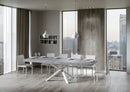 Tavolo Allungabile 180-440x90x77 cm Volantis Premium Cemento Telaio Bianco 