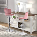 Set 2 Sgabelli 38x38x60/80 cm in Velluto Base Cromata Cipria