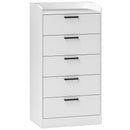 Cassettiera 5 Cassetti 60x40x114 cm in Legno Bianco  