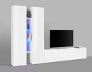 Parete Attrezzata Soggiorno 280x30x180 cm Maruska n°10 Bianco Lucido