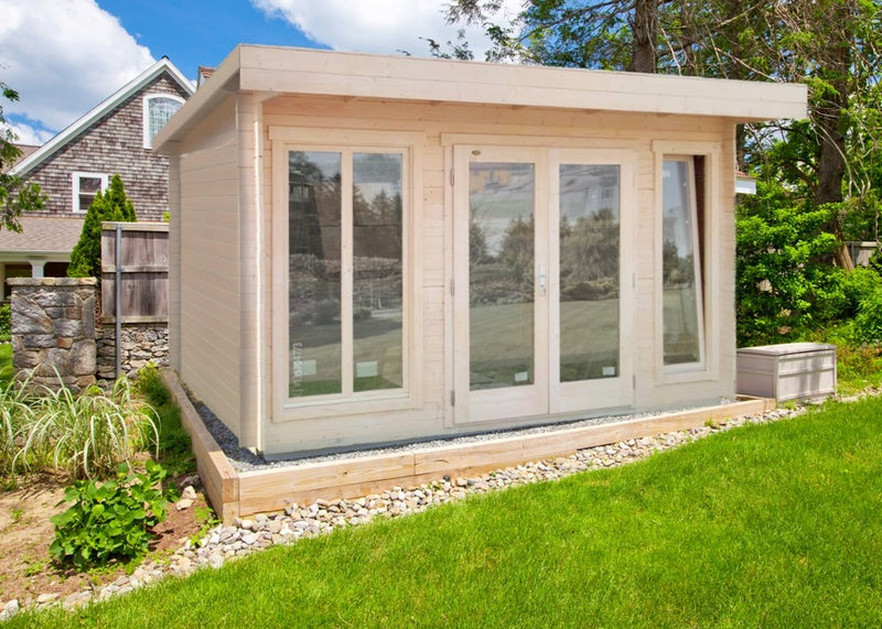 Casetta da Giardino Carla 4,08x2,68m Porta Doppia in Legno di Abete Grezzo