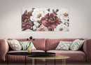 Dipinto su Tela Red Flowy 120x3,7x60 cm in Legno di Pino e Canvas Multicolor