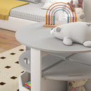 Set Tavolo con 4 Sgabelli Salvaspazio con Vano Contenitore in Legno Grigio 
