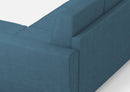 Divano 2 Posti con Pouf 172x145x85 cm Yasel in Tessuto Avio