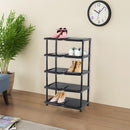 Scarpiera 5 Ripiani 80x30x48H cm in Plastica Nera