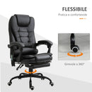 Sedia Poltrona Massaggiante da Ufficio 67x79x111-121 cm con 7 Punti Vibranti Nero