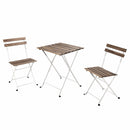 Set Tavolino e 2 Sedie Pieghevoli da Giardino Bistrot Bianco