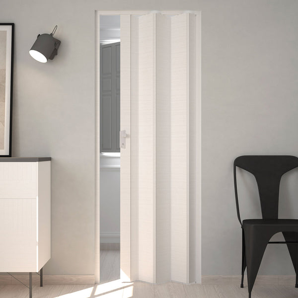 sconto Porta a Soffietto da Interno 83x214 cm in PVC Caroline Bianco Orizzontale