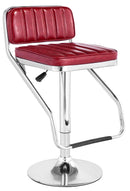 Sgabello con Alzata a Gas e Seduta Girevole in Similpelle Motti Kansas Rosso