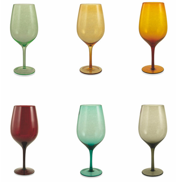 acquista Set 6 Glaskelche Ø9,3x24,5 cm Villa d'Este Home Tivoli Happy Hour Multicolor