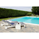 Lettino Prendisole da Giardino in Polyrattan 191x71x75cm Adila Bianco