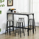 Set da Pranzo 5 Pezzi con Bancone da Bar 110x50x89,5 cm e Sgabelli in Legno e Metallo in Legno e Metallo  