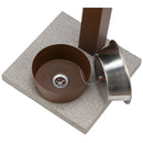 Fontana a Colonna Rubinetto Temporizzato con Base e Vaschetta Abbeveratoio Belfer 42/REX-P Tortora