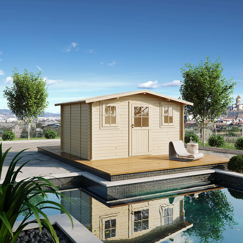 Casetta Box da Giardino 398x296x193-229A cm Lione Express in Legno di Abete PEFC 