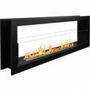 Camino a Bioetanolo Bifacciale Montefalco 120x15x40 cm Potenza 3 kW Struttura in Acciaio Nero