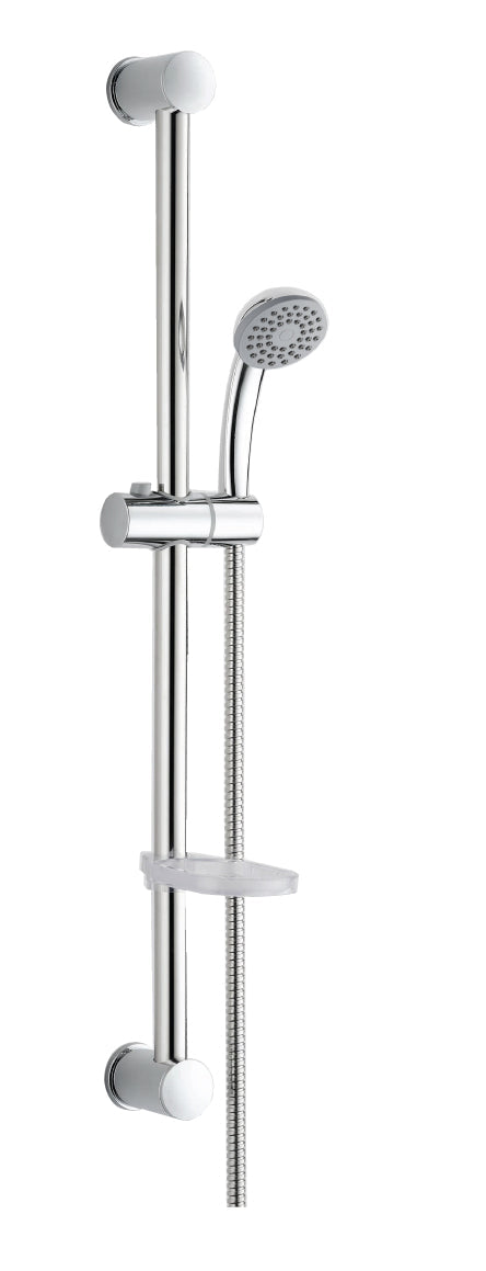 Saliscendi Asta con Doccetta  in Acciaio Nature 125