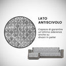 Copridivano con Penisola Sinistra in Poliestere e Cotone Grigio Scuro Varie Misure