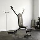 Panca Fitness Regolabile 135x130x107 cm con Bande di Resistenza Pieghevole Salvaspazio      