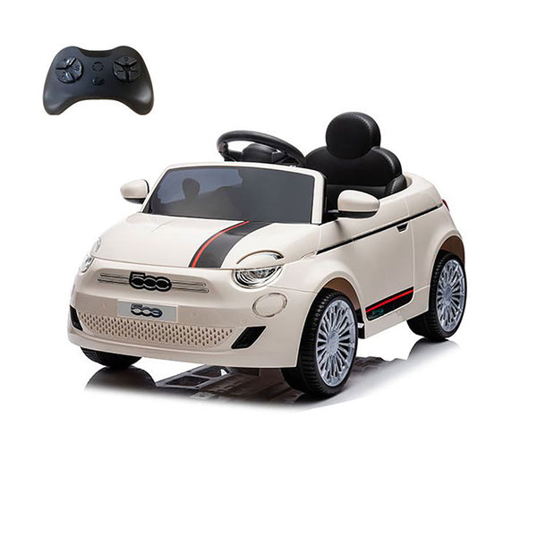 prezzo Macchina Elettrica per Bambini Fiat 500 12V 30W con Telecomando Luci e Suoni Bianco