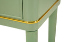 Comodino Camille Verde 40x30x71 cm in Pino e MDF e Ferro      