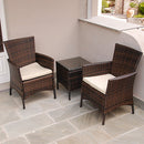 Set Salottino Polyrattan Marrone Divano Poltrone Tavolino per Arredo Giardino Terrazzo