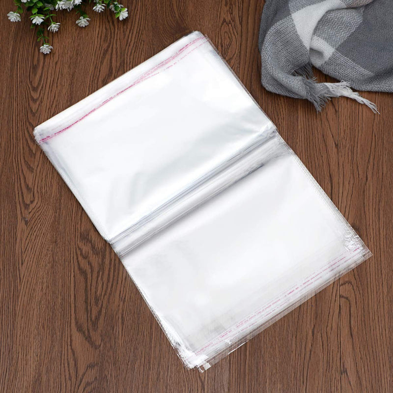 Set 100 Buste Trasparenti 30x44 cm in Plastica Cellophane Autoadesive