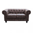 Divano 2 Posti Chesterfield 152x74x82 h cm in Similpelle Marrone