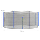 Rete di Protezione per Trampolini a 8 Pali con Ingresso con Cerniera Ø366x180 cm in PE Nero e Blu
