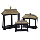 Set 3 Lanterne in Legno nero