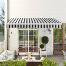 Tenda da Sole a Bracci 395x245 cm Avvolgibile a Manovella Blu e Bianco   