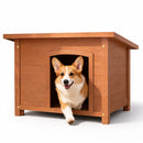 Cuccia per Cani Taglia M da Esterno 85x58x58 cm con Tetto Apribile in Legno di Cipresso      