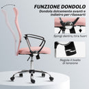 Sedia Ergonomica da Ufficio Girevole 63x65x109-119 cm con Schienale a Rete Rosa   