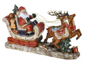 Statuina Babbo Natale con Slitta Renne 44,5 cm in Porcellana