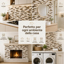 Set 10 Pannelli Adesivi Piastrelle da Parete 30,5 cm Decoro Mosaico Mattoncini in PVC Marrone      