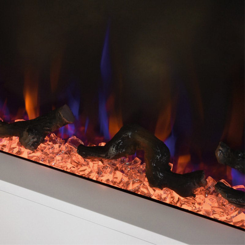 Camino Elettrico da Pavimento Effetto Fiamma 1500W Paige Bianco