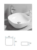 Lavabo da Appoggio 42,5x42,5x14,5 cm in Ceramica TFT Minsk 2 Bianco
