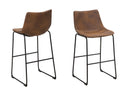Sgabello Metropolitan Touch 45x54x99 cm in Ferro e PU Marrone e Nero