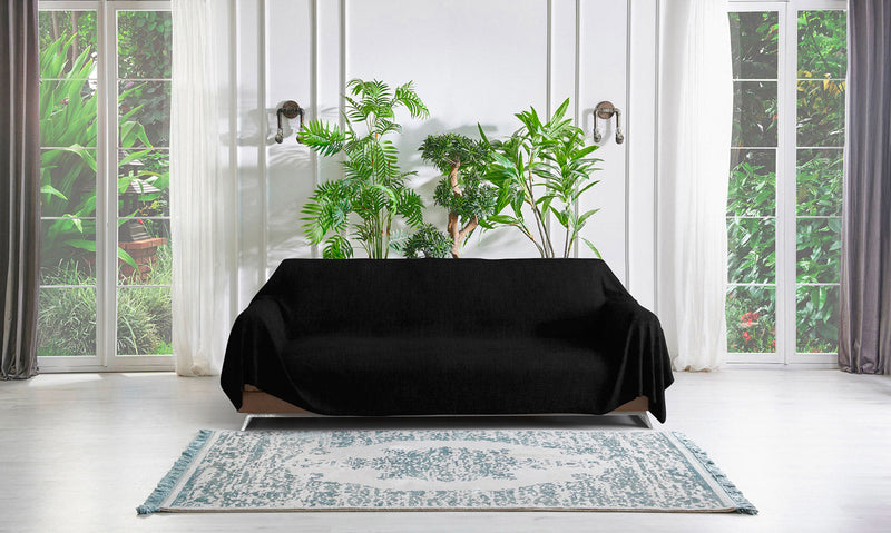 Telo Arredo Coprittutto Copridivano in Cotone Nero