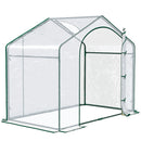 Serra da Esterno 180x100x152 cm con Ingresso a Zip e Presa d'Aria Superiore in Plastica e Acciaio Trasparente      