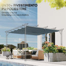 Telo per Pergola 288x298 cm con Fori di Drenaggio in Poliestere Traspirante UV30+ Grigio      
